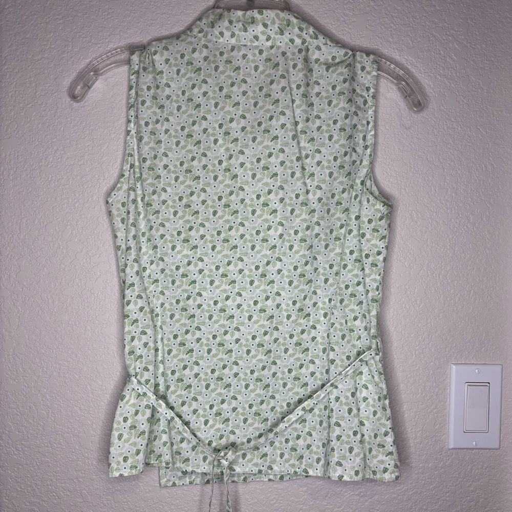 LOFT Cream Sleeveless Wrap Blouse - Picture 3 of 6